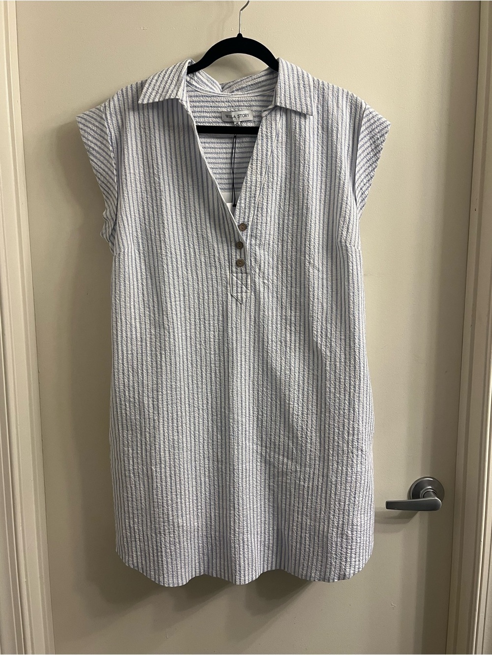 Willa Story Seersucker Short Sleeve Mini Dress Size Medium